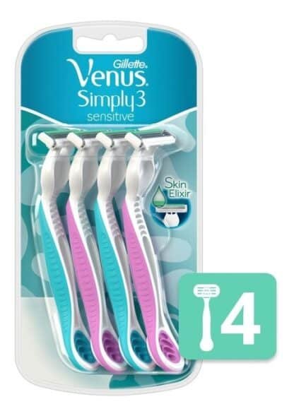 VENUS SIMPLY SENSITIVE X 4 UNID